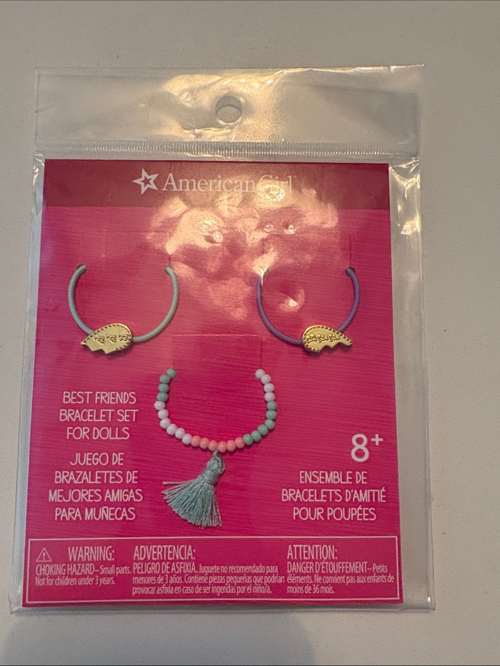 American Girl Pink and Teal Best Friends Bracelet Trio